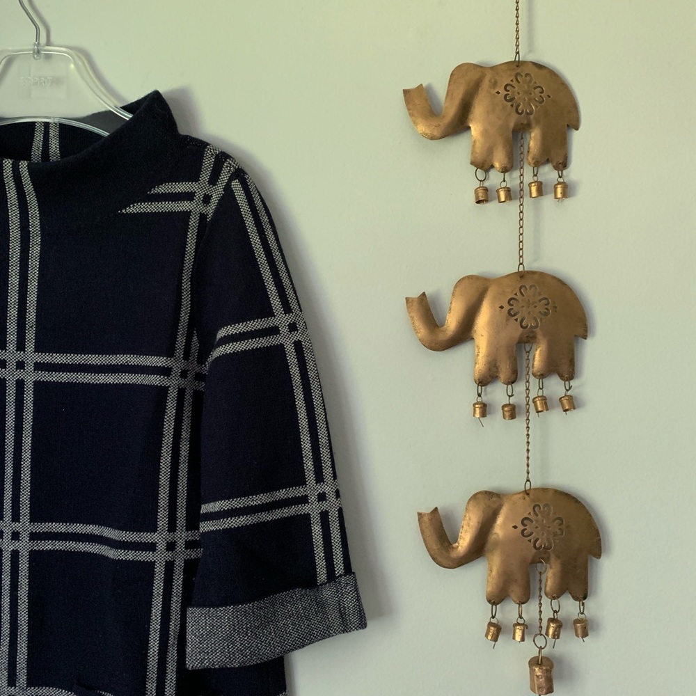 Anthropologie Plaid Tunic Sweater